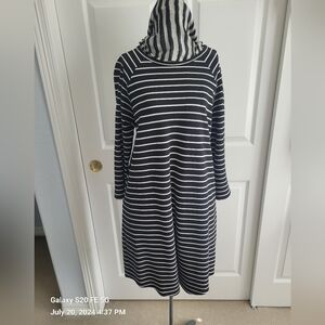 Karen Kane Black White Striped dress.